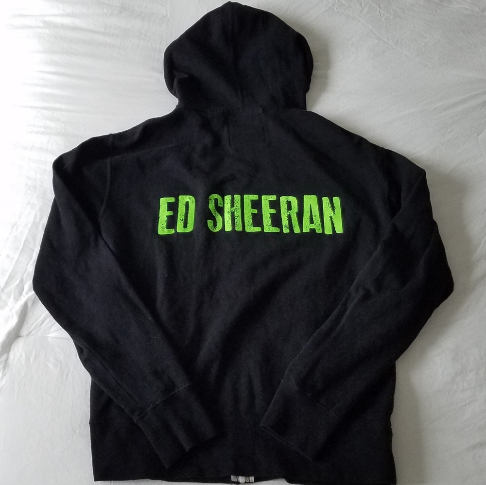 Ed Sheeran X Tour Neon Green Black Zip Up Hoodie